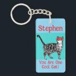 Happy Birthday Sie Cool Tabby Cat Mens Husband Schlüsselanhänger<br><div class="desc">Sie haben Tabby Cat Design Cool. Diese schöne Karte würde jeden Liebhaber von Katzen Anzug machen. Entworfen aus einer meiner originalen Tintenstift-Zeichnungen. Das wird bestimmt Spaß machen!</div>