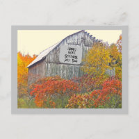 HAPPY BIRTHDAY SIGN AUF ALTER BARN Postkarte