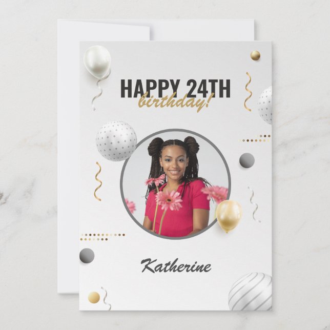 Happy Birthday Simple Custom Foto Gift (Vorderseite)