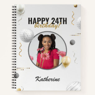Happy Birthday Simple Custom Foto Gift Notizbuch