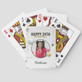 Happy Birthday Simple Custom Foto Gift Spielkarten