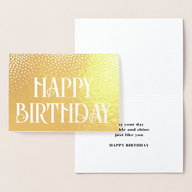 Happy Birthday Simple Minimalistisch Glam Gold Rea Folienkarte (Anzeige)