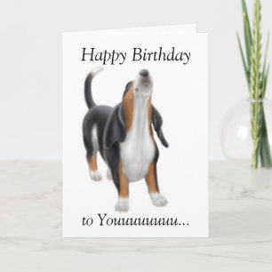 Happy Birthday Singing Basset Hound Dog Card Karte