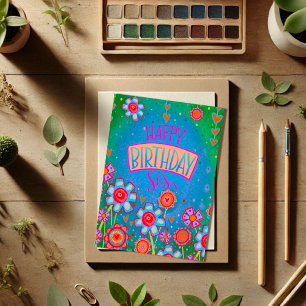 Happy Birthday Sis Hübsch Floral Inspirivity Card Karte