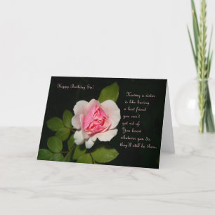 Happy Birthday Sis mit Rose Card Karte