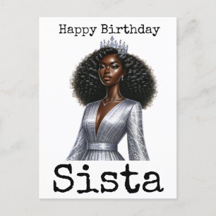 Happy Birthday Sista Melanin Frauen Schwarze Fraue Feiertagspostkarte