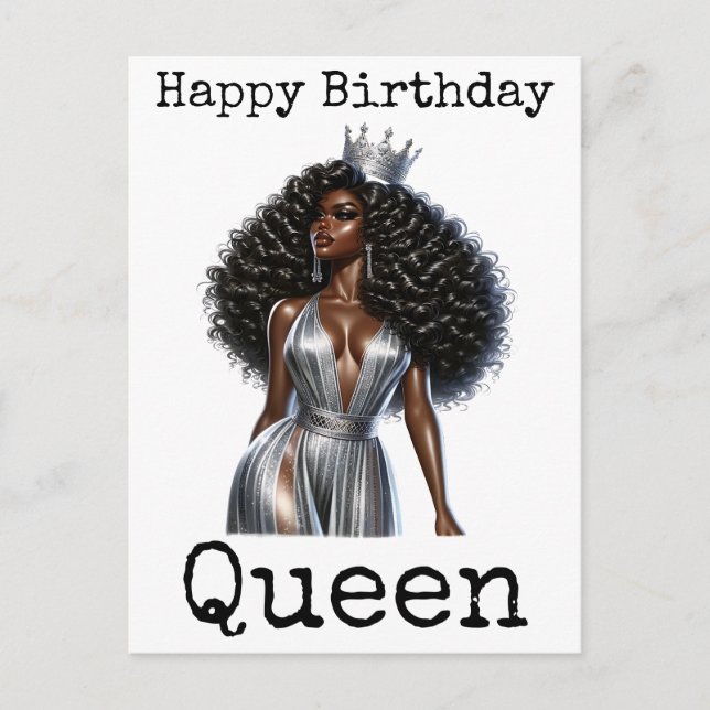 Happy Birthday Sista Melanin Frauen Schwarze Fraue Postkarte (Vorderseite)