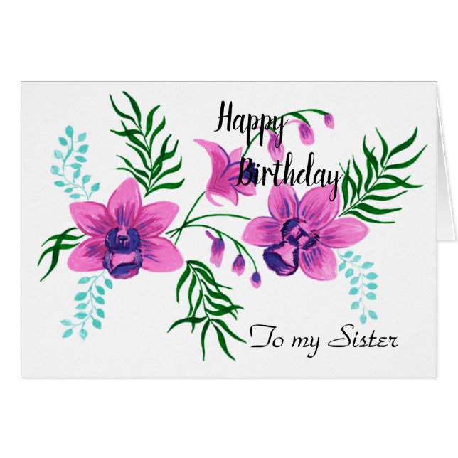 Happy Birthday Sister (Vorderseite (Horizontal))