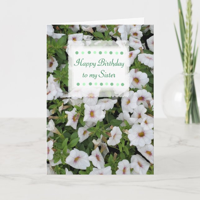 Happy Birthday Sister Custom Card Hübsche Blume Karte (Vorderseite)