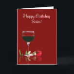 Happy Birthday Sister Funny Weinkarte Karte<br><div class="desc">Ihre Schwester ist besonders und wünscht ihr alles Besonderes an ihrem Geburtstag mit dieser lustigen und hübschen Weinkarte zum Thema "Happy Birthday Schwesterkarte".Prost!</div>