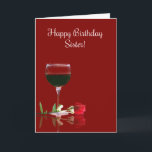 Happy Birthday Sister Funny Weinkarte Karte<br><div class="desc">Ihre Schwester ist besonders und wünscht ihr alles Besonderes an ihrem Geburtstag mit dieser lustigen und hübschen Weinkarte zum Thema "Happy Birthday Schwesterkarte".Prost!</div>