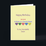 Happy Birthday Sister - GH Card Karte<br><div class="desc">Christliche Geburtstagskarte für Sister!   Enthält Bibelkomalnummern 6:24-26 (NKJV) und Text im Inneren.</div>