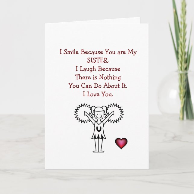 Happy Birthday Sister - I Smile Card Karte (Vorderseite)