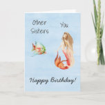 Happy Birthday Sister Mermaid Lover Karte<br><div class="desc">Dieses Design wurde mithilfe von digitaler Kunst erstellt und kann in dem Bereich personalisiert sein, der zur Verfügung gestellt wird, oder indem Sie den Klick wählen, um weitere Optionen anzupassen und den Namen, die Initialen oder die Wörter zu ändern. Sie können auch die Textfarbe und den Textstil ändern oder den...</div>