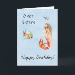 Happy Birthday Sister Mermaid Lover Karte<br><div class="desc">Dieses Design wurde mithilfe von digitaler Kunst erstellt und kann in dem Bereich personalisiert sein, der zur Verfügung gestellt wird, oder indem Sie den Klick wählen, um weitere Optionen anzupassen und den Namen, die Initialen oder die Wörter zu ändern. Sie können auch die Textfarbe und den Textstil ändern oder den...</div>