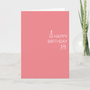 Happy Birthday Sister minimalistisch simpel Karte