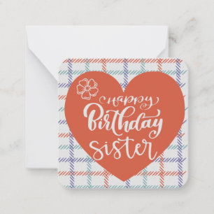 Happy Birthday Sister Mitteilungskarte