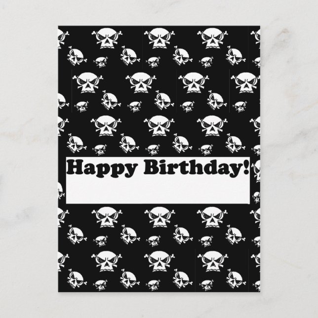 Happy Birthday Skulls Template Postkarte (Vorderseite)