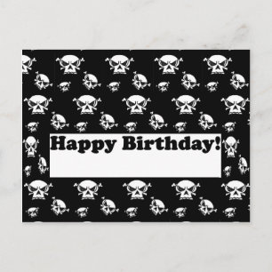 Happy Birthday Skulls Template Postkarte