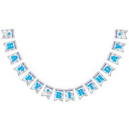 Happy Birthday Sky Blue/Personalize Bunting Flags Wimpelkette