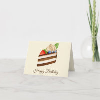 Happy Birthday Slice of Chocolate Berry Cake