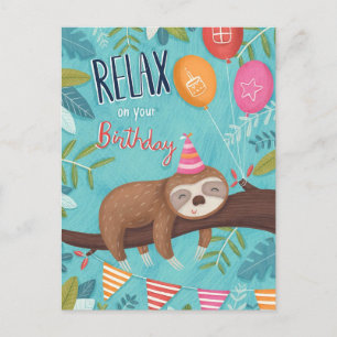 Happy Birthday Sloth Postkarte