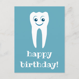 Happy Birthday Smiling Tooth Postkarte