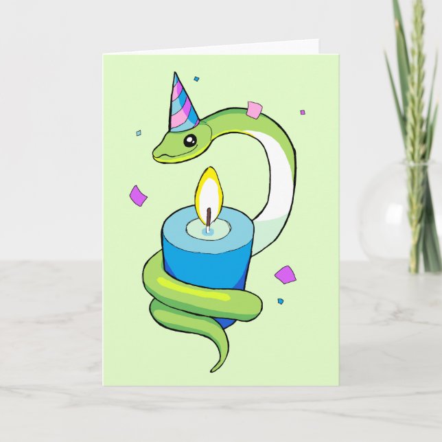 Happy Birthday Snake Card Karte (Vorderseite)