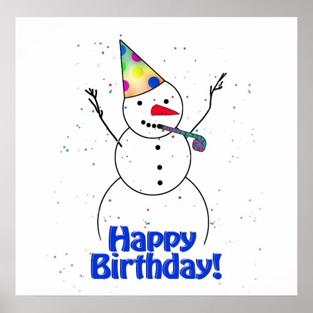 Happy Birthday Snowman Poster (Vorne)