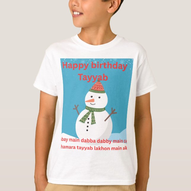 Happy Birthday Snowman T-Shirt | Cute Winter Birth (Vorderseite)