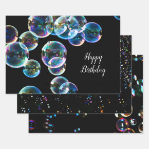 Happy Birthday Soap Bubble Gift Geschenkpapier Set