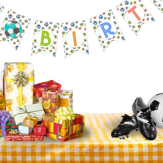 Happy Birthday Soccer Balls Banner (Von Creator hochgeladen)