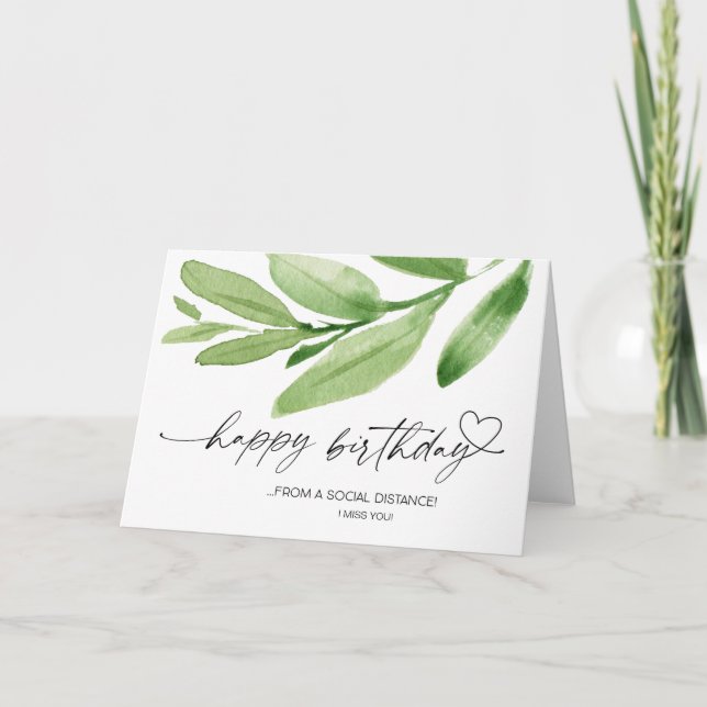 Happy Birthday Social Distance Quarantine Covid Karte (Vorderseite)