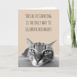 Happy Birthday Social Distancing Grump Katze Karte