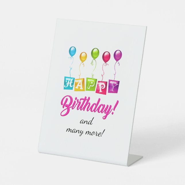 Happy Birthday Sockelschild (Vorderseite)