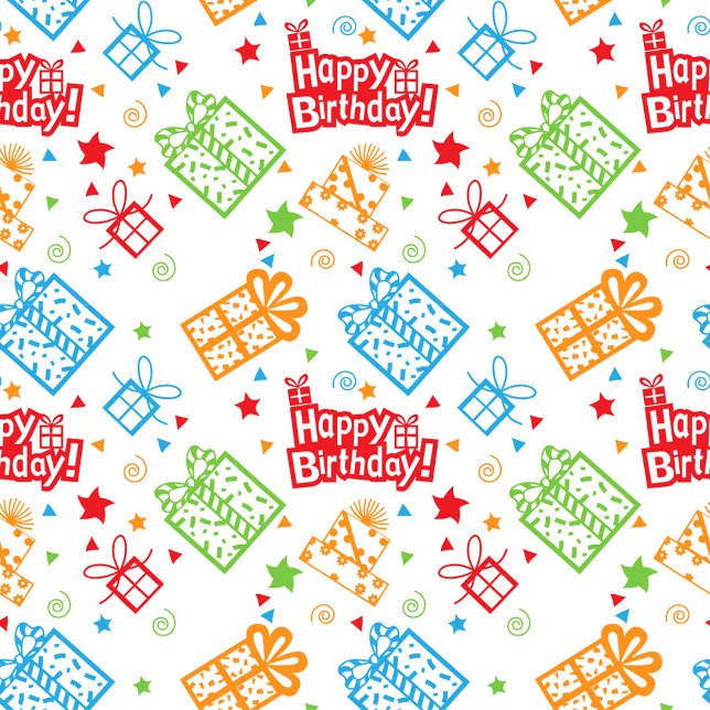 Happy Birthday  Socken (Wrapped gift boxes, swirling confetti curls, tiny stars.)