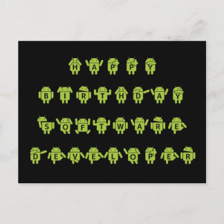 Happy Birthday Software Developer (Bugdroid) Postkarte