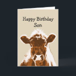 Happy Birthday Son Cow Joke Spaß Karte<br><div class="desc">Alles Gute zum Geburtstag Son,  ich würde dir eine Karte mit einem Kuhwitz geben,  aber du hast sie wahrscheinlich alle geerbt. Braune Kuh</div>
