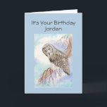 Happy Birthday Son, Great Gray Owl, Bird Card Karte<br><div class="desc">Happy Birthday Son,  Passen Sie dies mit seinem Namen Great Gray Owl,  Bird.</div>