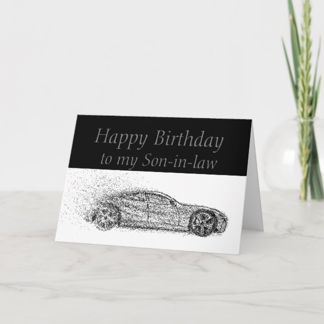 Happy Birthday Son-in-law Classic Cars Vehicles Karte (Vorderseite)