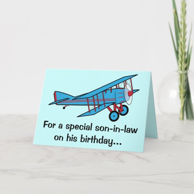 Happy Birthday Son-in-Law Flugzeug Karte (Vorderseite)