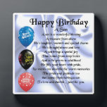 Happy Birthday Son Poem Plaque Fotoplatte<br><div class="desc">Ein großes personalisiertes Geschenk für einen Sohn am Geburtstag. Dieses Produkt kann personalisiert oder einfach so erworben werden,  wie es ist</div>