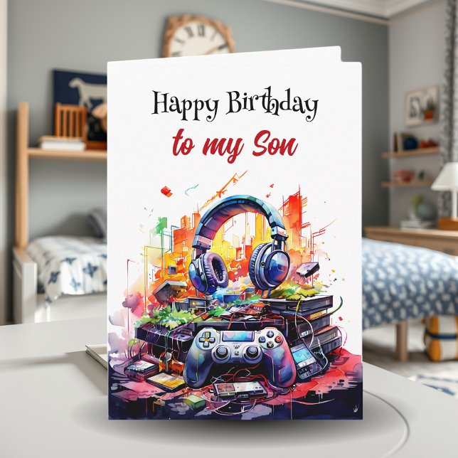 Happy Birthday Son | Videospiel Karte (Von Creator hochgeladen)