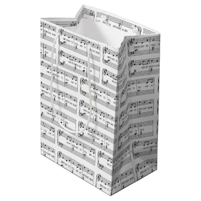 Happy Birthday Song Mittlere Geschenktüte (Rückseite Schrägansicht)