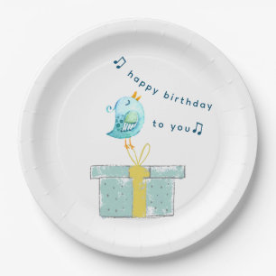 Happy Birthday Song (Simple Little Bird 2) Aquamar Pappteller