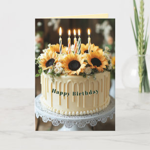 Happy Birthday Sonnenblumen Kerzen Karte