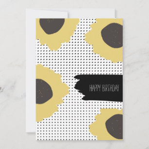 Happy Birthday Sonnenblumendots Pinselstrich Karte
