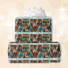 Happy Birthday Southwest Earth Tones Add Name Age Geschenkpapier