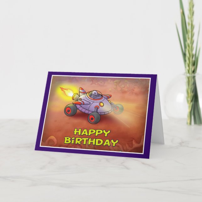 Happy Birthday Space style 003 Karte (Vorderseite)