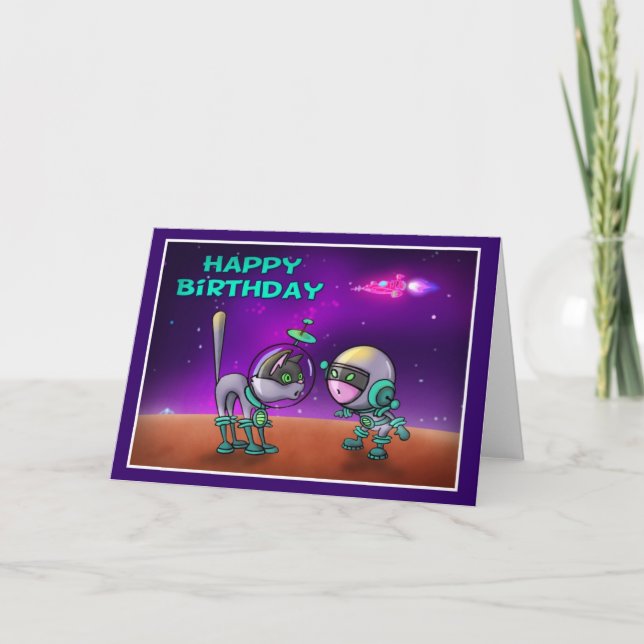 Happy Birthday Space style 004 Karte (Vorderseite)